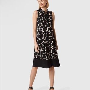 Elegant Black and White Midi Dress